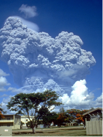 Pinatubo clearing its throat ahead of the 15th June eruption, seen from Clark Air Base.
