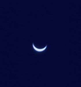 When closer to earth in its orbit, Venus shows a crescent phase, seen easily in even the smallest scopes.