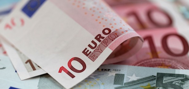 A pile of Euro bank notes