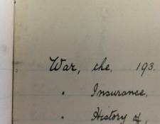 'War, the' - an entry in the Cambridge University Press Syndicate minutes announcing WWI