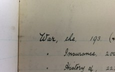 'War, the' - an entry in the Cambridge University Press Syndicate minutes announcing WWI