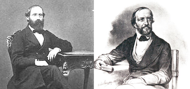 Bernhard Reimann (L) and Gustav Lejeune Dirichlet