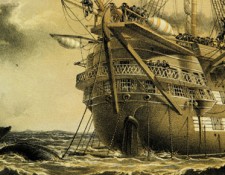 HMS Agamemnon laying Atlantic telegraph cable in 1858
