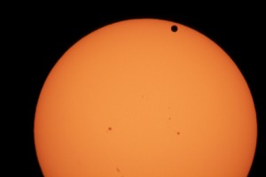 Photograph of the transit of Venus across the Sun on 5 June 2012