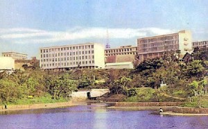 Ryukyu University in Shuri Castle in the 1960s. Image courtesy of Wikimedia Commons 