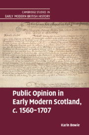 Public Opinion in Early Modern Scotland, c.1560–1707 by Karin Bowie