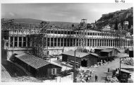View of the Stoa of Attalos during reconstruction in 1956 (American School of Classical Studies at Athens, Agora Image: 2012.55.0183
