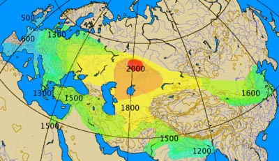 The spread of chariots: 2000BC onward