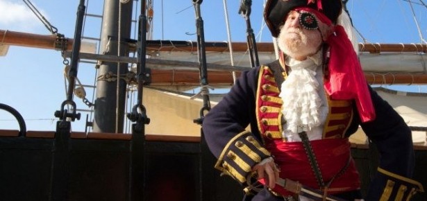 A man dressed as a pirate.