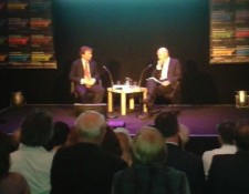 Pascal Lamy being interviewed by Philip Collins at The Times Cheltenham Literature Festival 2013.