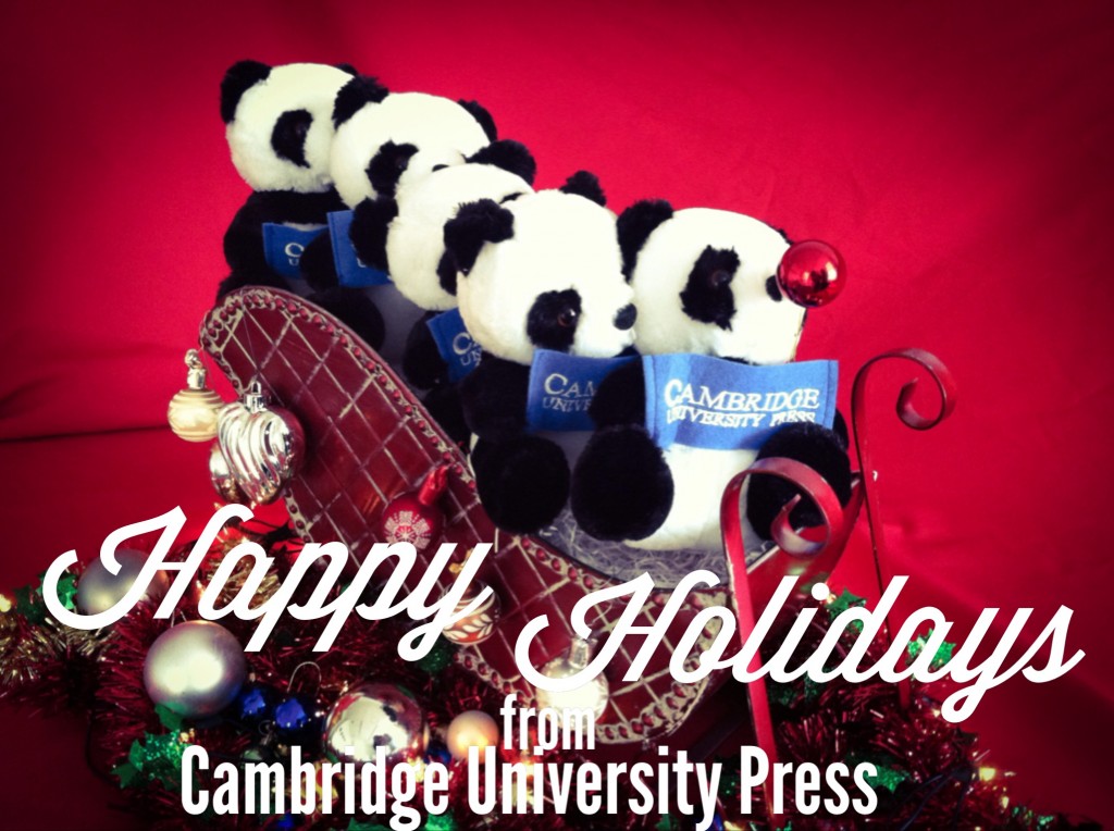 happy holidays - pandas on a sleigh