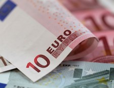 A pile of Euro bank notes