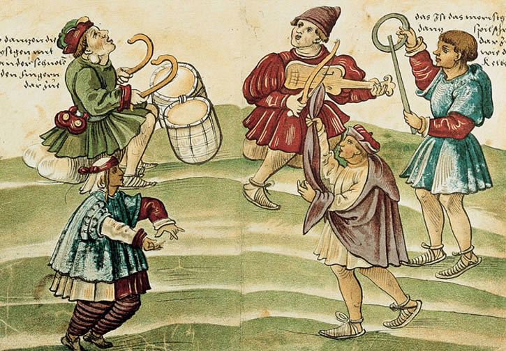 Morisco dancers from Jost Amman's contemporary Trachtenbuch (“Costume Book”; 1529)