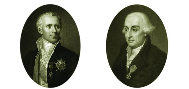 Pierre-Simon de Laplace (L) and Joseph Louis Lagrange (R)