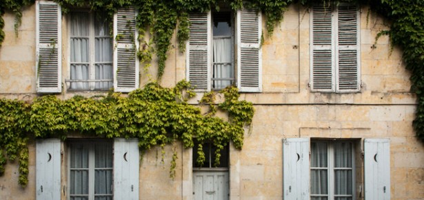 photograph of an old french house