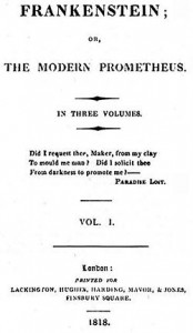 Frankenstein Volume I, first edition (Lackington, Hughes, Harding, Mavor & Jones)