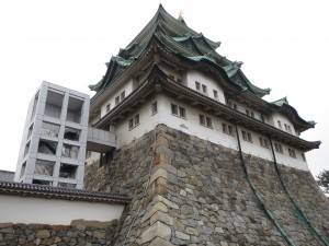The concrete Nagoya Castle keep in January 2018, shortly before being closed for reconstruction from wood. Photo by the author.