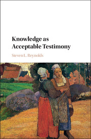 Knowledge as Acceptable Testimony by Steven L. Reynolds